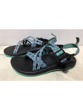 Chaco Z/X2 Green & Blue Dagger Hiking Sport Sandals Girls Kids 4  (6C84)